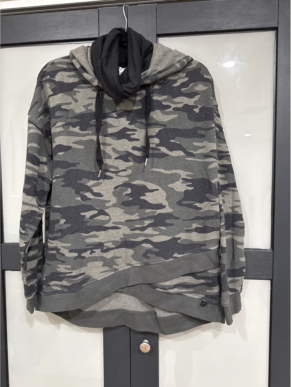 Camo Cowl Neck Hoodie